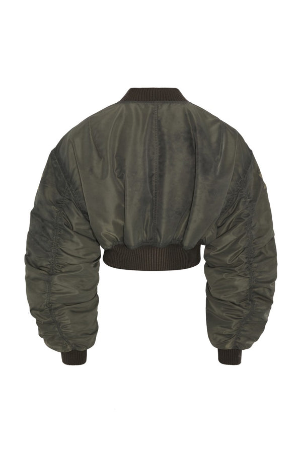 Imbottito - Secchia Cropped Satin Bomber Jacket