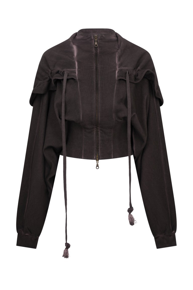 Oversized Washed Hoodie with Cinched Waist