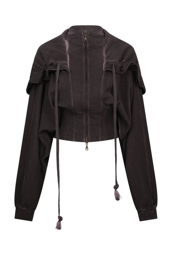 Oversized Washed Hoodie with Cinched Waist