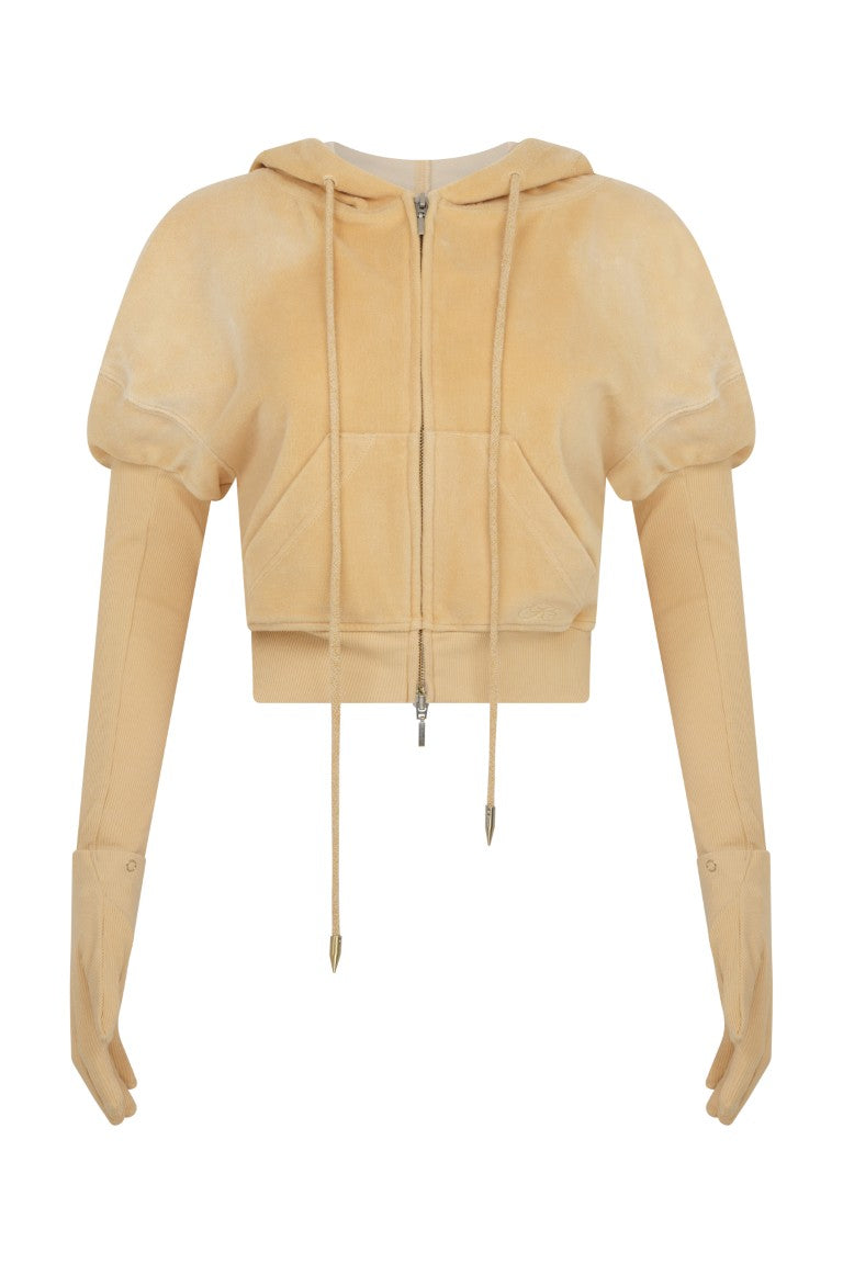 Velour Hoodie with Bleach Spray