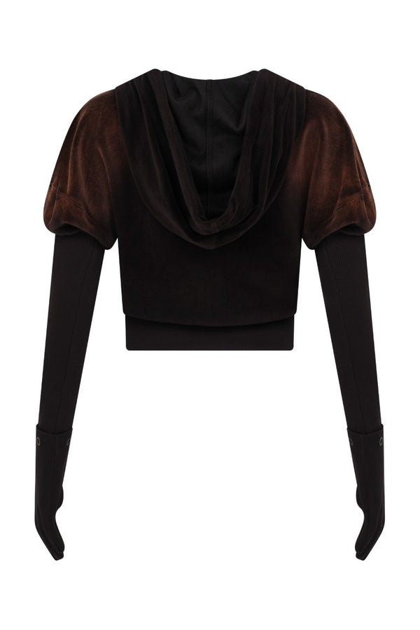 Velour Hoodie with Bleach Spray