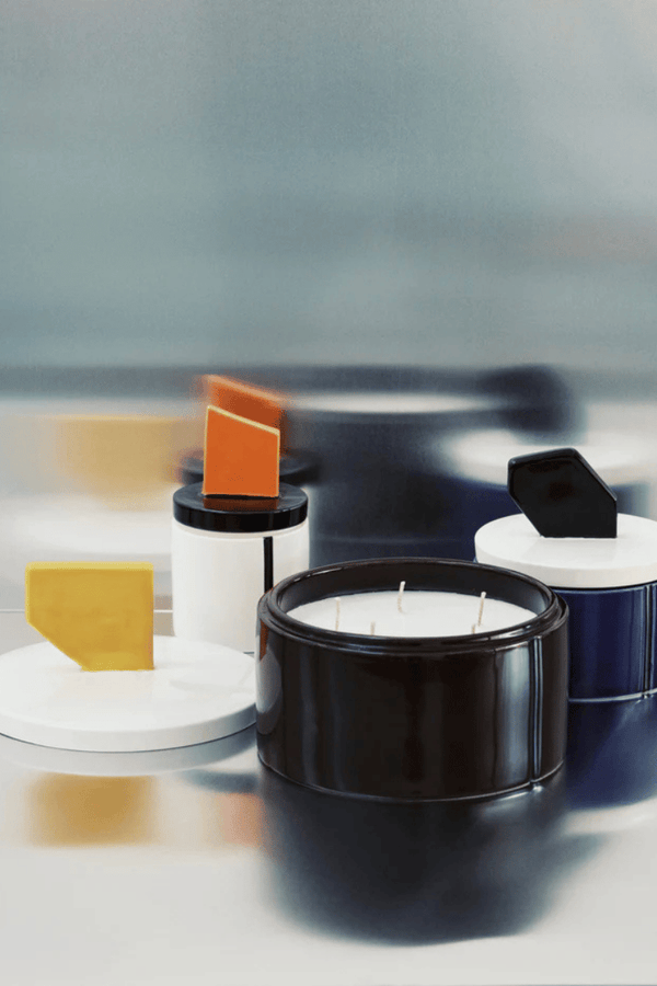 Small Scented Candle Burgundy - Yellow Candela 03