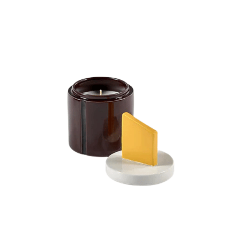 Small Scented Candle Burgundy - Yellow Candela 03