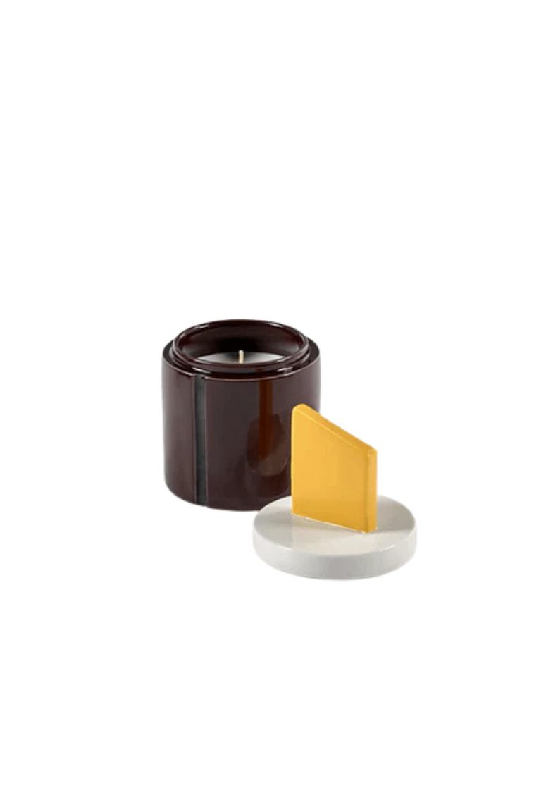 Small Scented Candle Burgundy - Yellow Candela 03