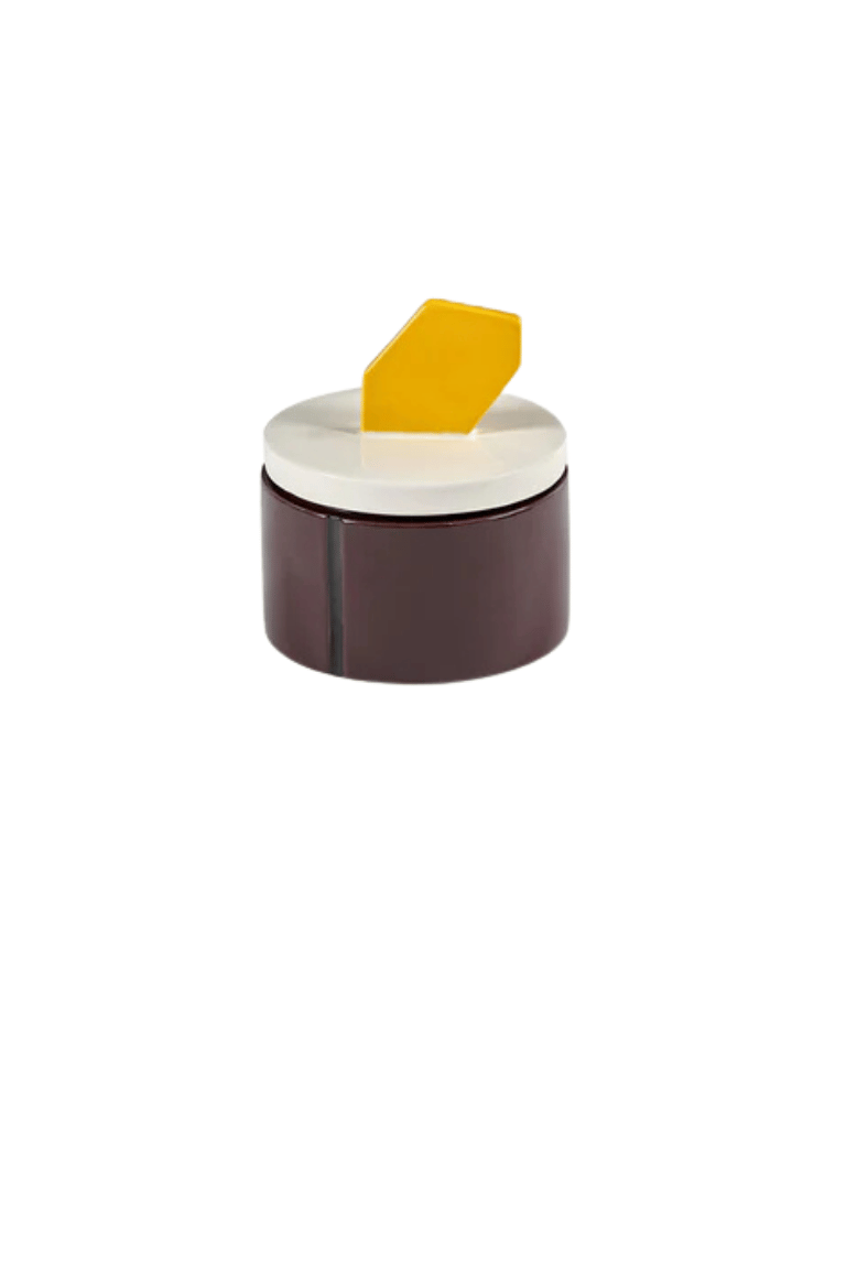 Medium Scented Candle Burgundy - Yellow Candela 03