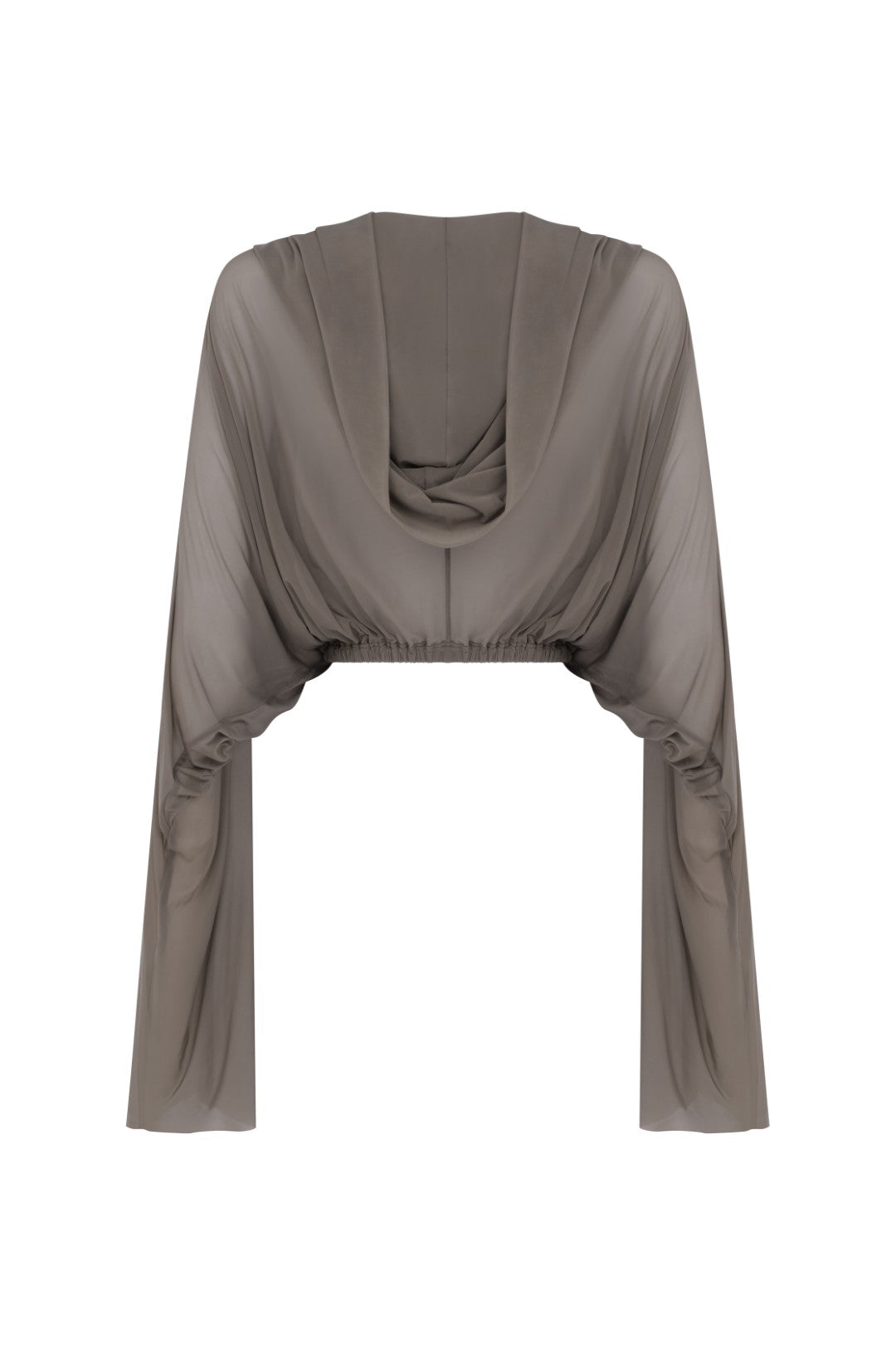 Cropped Hooded Tunic Knit T-Shirt