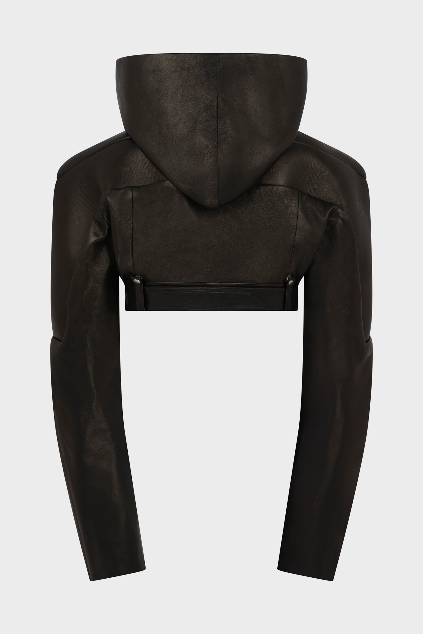 Hooded Micro Stooges Leather Jacket