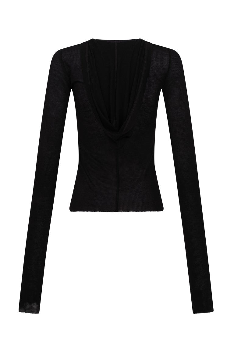 Cropped Hooded Rib Longsleeve Tee