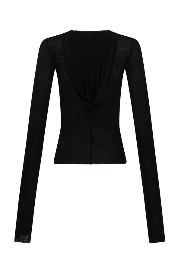 Cropped Hooded Rib Longsleeve Tee