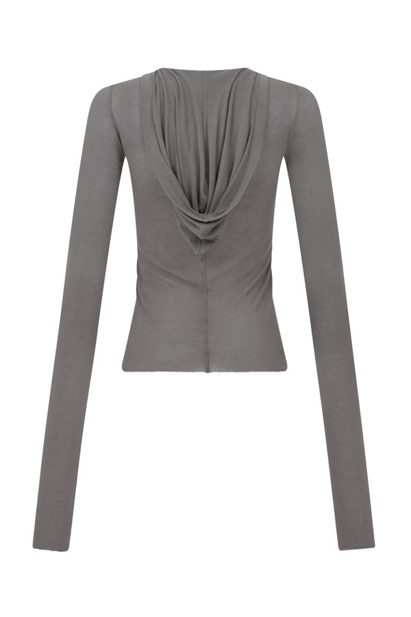Cropped Hooded Rib Longsleeve Tee
