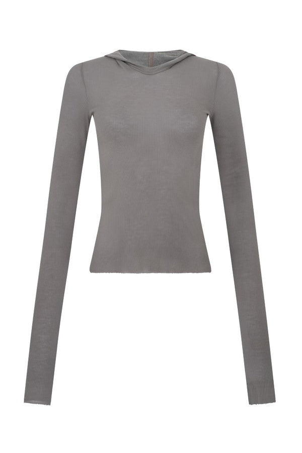 Cropped Hooded Rib Longsleeve Tee