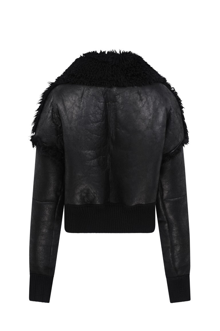 Cropped Hooded Flight Jacket
