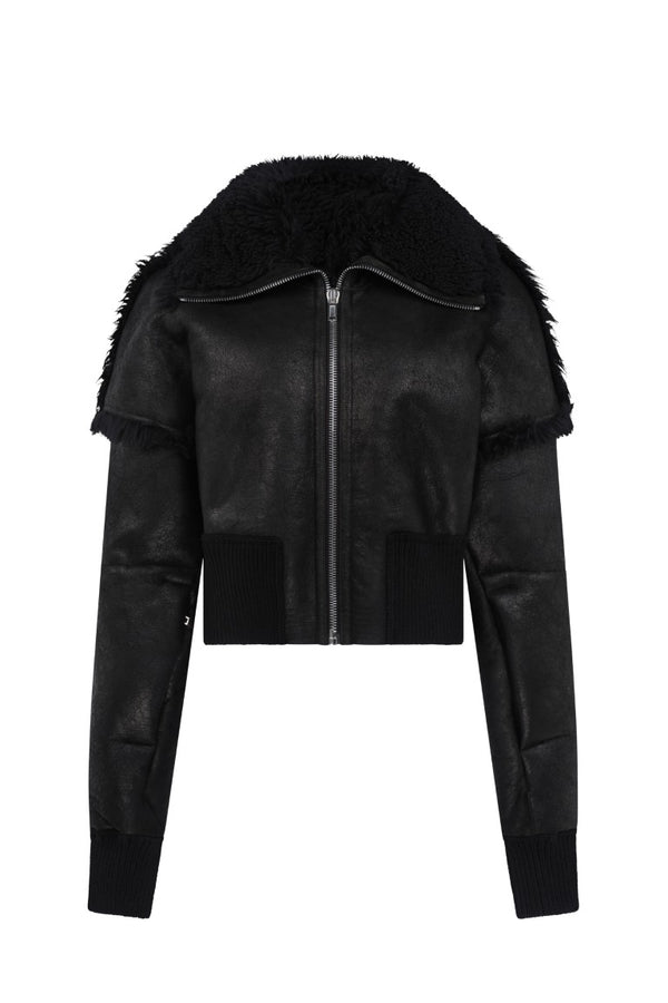 Cropped Hooded Flight Jacket