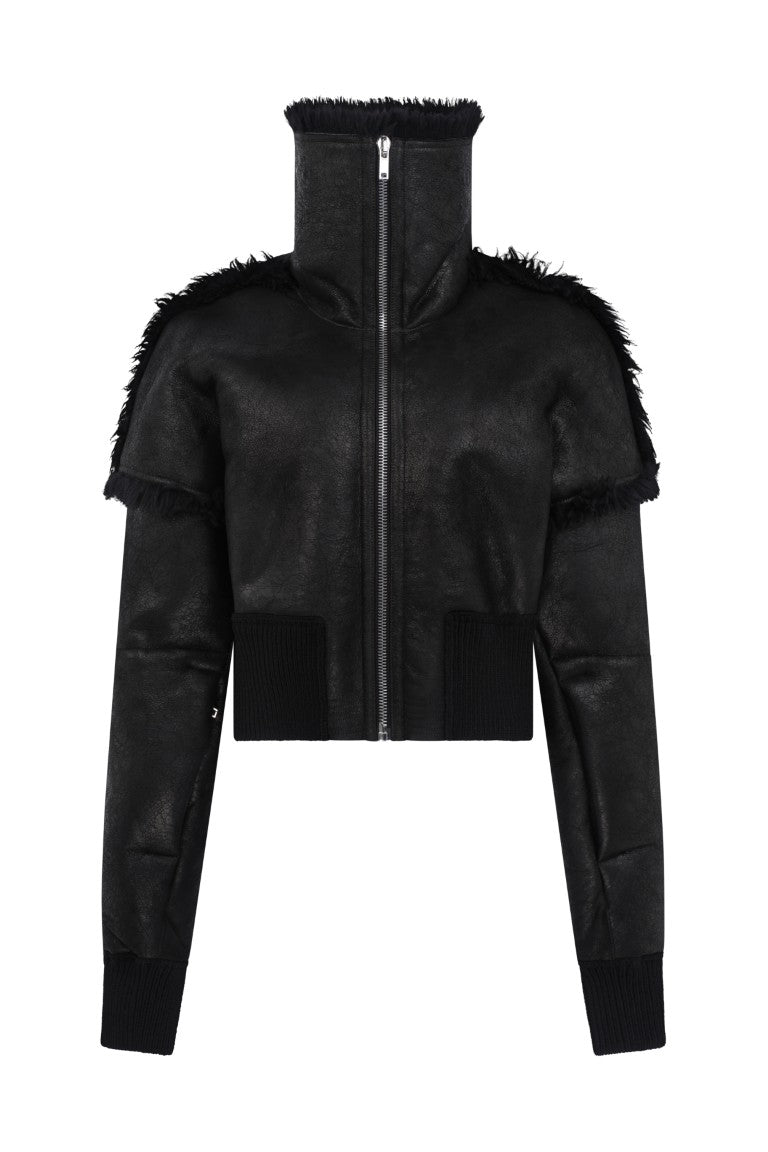Cropped Hooded Flight Jacket
