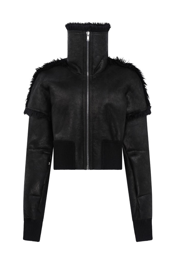 Cropped Hooded Flight Jacket